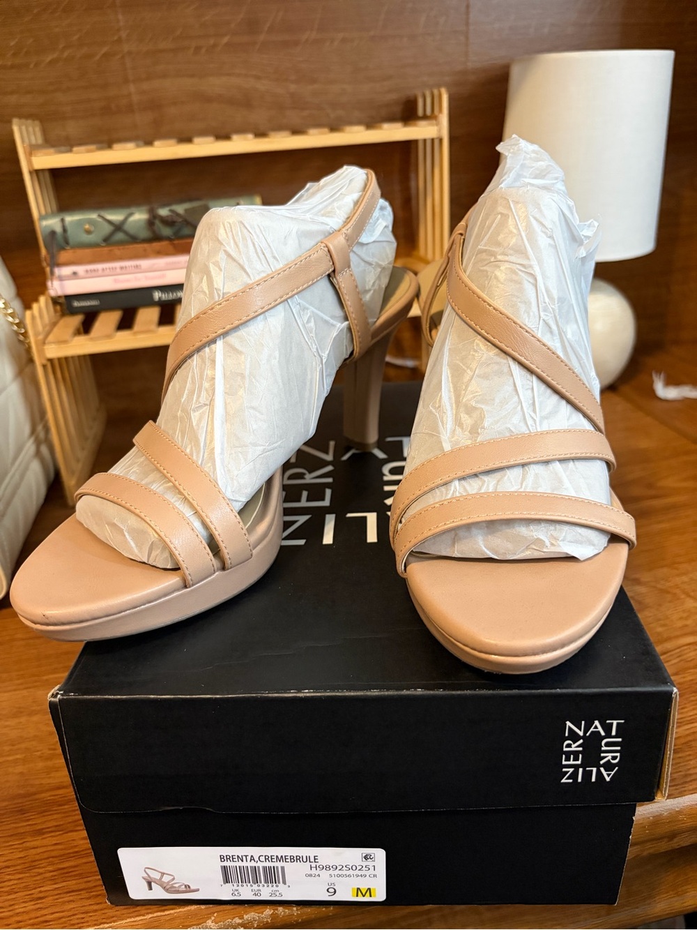Naturalizer Cream Strappy Dress Heels